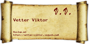 Vetter Viktor névjegykártya
